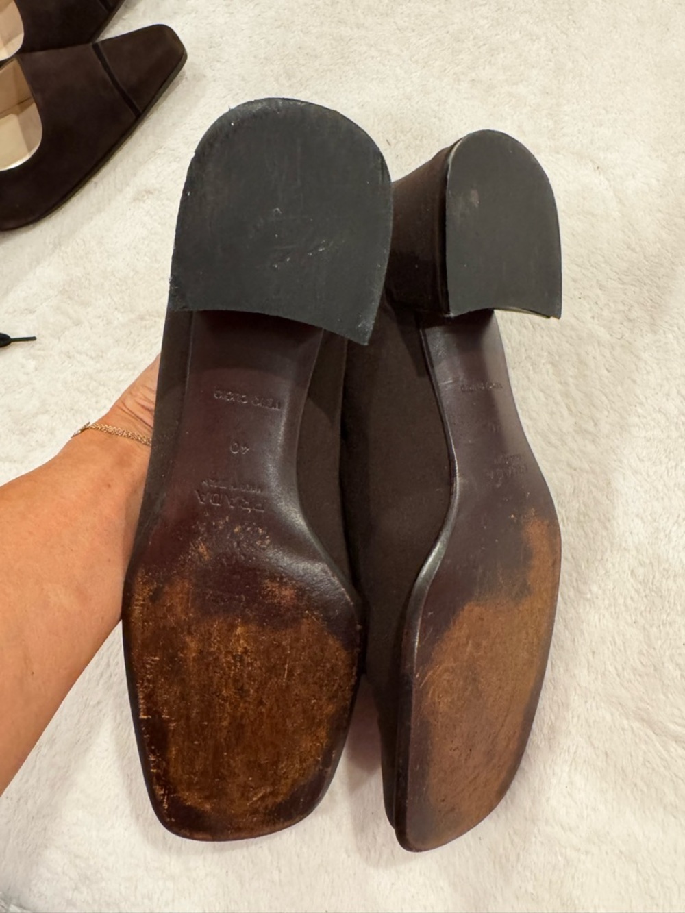 Prada Dark Brown Square-Toe Low Heel shoes - Picture 5 of 6